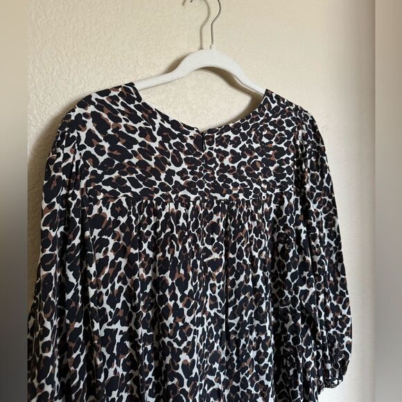 Rebecca Minkoff felicity leopard print shift dress‎ sz small long sleeve - Picture 7 of 8